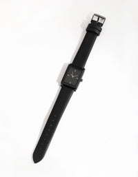 Matte Simple Rectangle PU Strap Watch - link has visual effect only