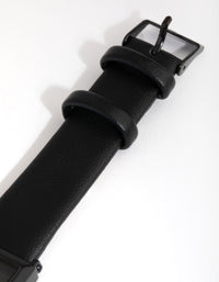 Matte Simple Rectangle PU Strap Watch - link has visual effect only