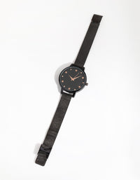 Rose Gold Star Marker Mesh Strap Watch - link has visual effect only