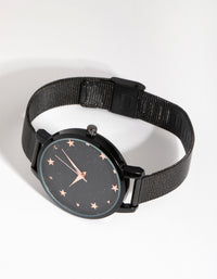 Rose Gold Star Marker Mesh Strap Watch - link has visual effect only