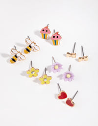 Gold Bumble Bee 6-Pack Stud Earring - link has visual effect only