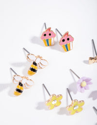 Gold Bumble Bee 6-Pack Stud Earring - link has visual effect only