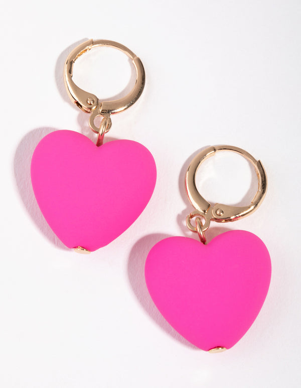 Gold Heart Hoop Earrings