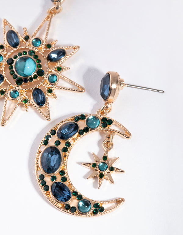 Gold Mini Star Moon Earrings Lovisa