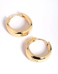 Gold Medium Tube Huggie Earrings - link has visual effect only