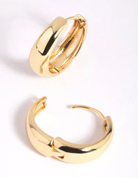 Gold Medium Tube Huggie Earrings - link has visual effect only