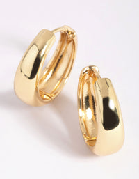 Gold Medium Tube Huggie Earrings - link has visual effect only