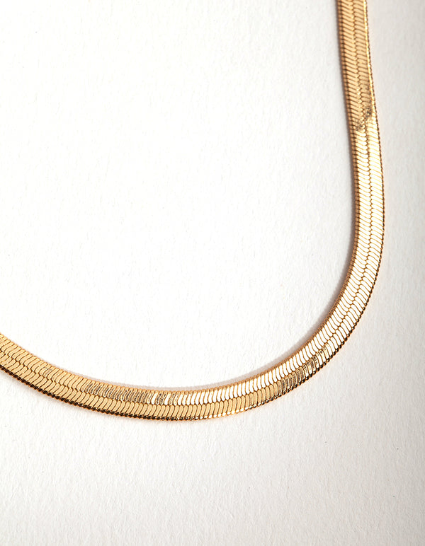 Gold Plated Snake 60cm Necklace