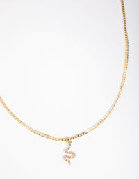 Gold Plated Diamante Snake Necklace - link has visual effect only