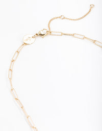 Gold Plated Rectangle Freshwater Pearl Necklace - link has visual effect only