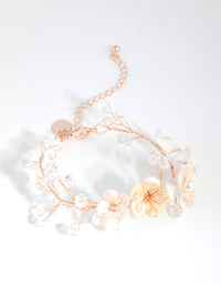 Rose Gold Wire Flower Bracelet - link has visual effect only