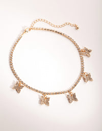 Gold Diamante Butterfly Choker - link has visual effect only