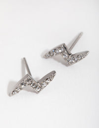 Surgical Steel Diamante Lightning Bolt Stud Earrings - link has visual effect only