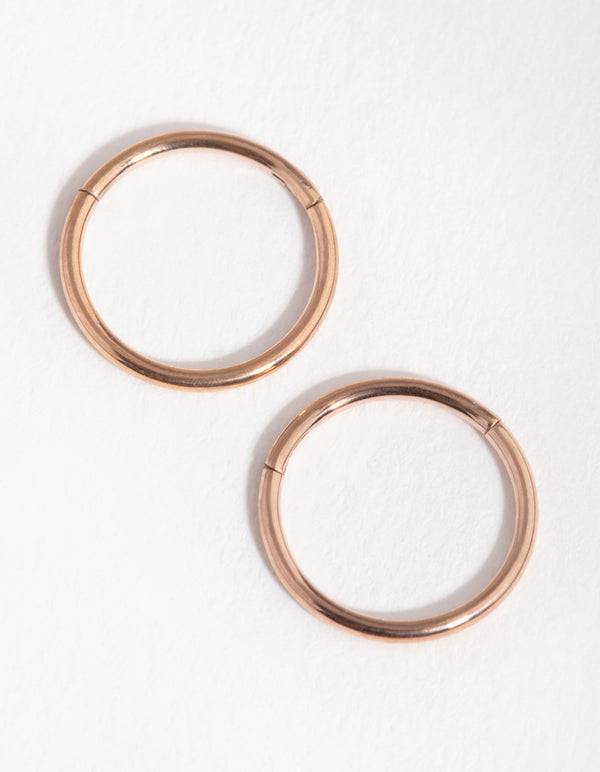 Rose Gold Surgical Steel Fine 8mm Sleeper Earrings