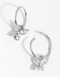 Surgical Steel Butterfly Charm Sleeper Earrings - link has visual effect only