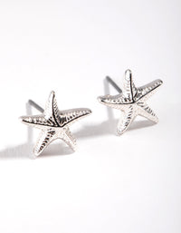 Silver Starfish Stud Earrings - link has visual effect only