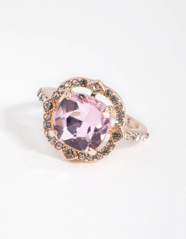Pink stone rings rose gold deals