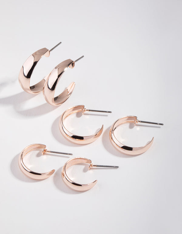 Rose Gold Chubby Pack Hoop Earring