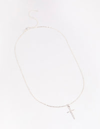 Silver Plated 45cm Cross Necklace - link has visual effect only