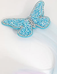 Kids Fabric Faux Hair Butterfly Clip - link has visual effect only