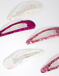 Kids Matte Glitter Pink Snap Clip - link has visual effect only