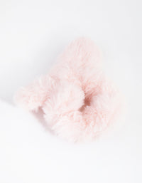 Kids Pink Faux Fur Bunny Hair Scrunchie - link has visual effect only