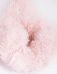 Kids Pink Faux Fur Bunny Hair Scrunchie - link has visual effect only