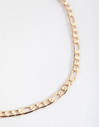 Gold 2mm Figaro Anklet - link has visual effect only