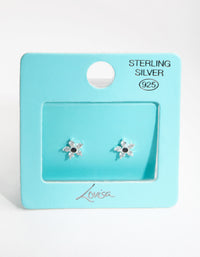 Sterling Silver Cubic Zirconia Stud Earrings - link has visual effect only