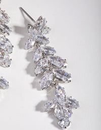 Silver Cubic Zirconia Small Navette Drop Earrings - link has visual effect only