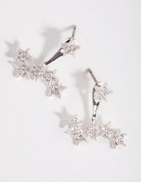 Silver Cubic Zirconia Star Jacket Earrings - link has visual effect only