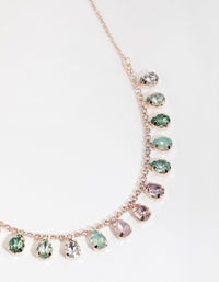 Rose Gold Teardrop Stone Drop Necklace - link has visual effect only