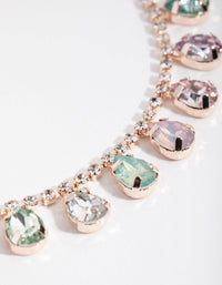 Rose Gold Teardrop Stone Drop Necklace - link has visual effect only