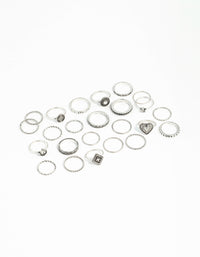 Antique Silver Etched Ring 24-Pack - link has visual effect only