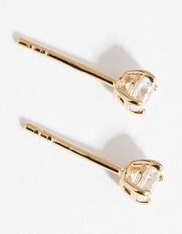 Gold Cubic Zirconia 0.25ct Stud Earrings - link has visual effect only