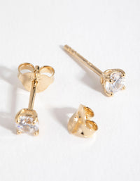 Gold Cubic Zirconia 0.25ct Stud Earrings - link has visual effect only