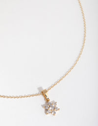 Gold Cubic Zirconia Flower Necklace - link has visual effect only