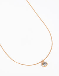 Gold Circular Diamante Pendant Necklace - link has visual effect only