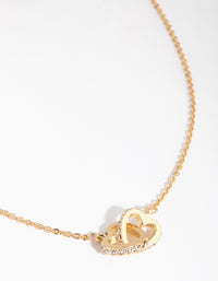 Gold Joined Heart Charm Necklace - link has visual effect only