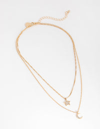 Gold Starry Night Layered Necklace - link has visual effect only