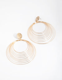 Gold Multi Fine Wire Drop Earrings - link has visual effect only