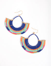 Bead Multi Row U-Shaped Drop Earrings - link has visual effect only