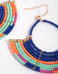 Bead Multi Row U-Shaped Drop Earrings - link has visual effect only