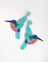 Beaded Sequin Bird Drop Earrings - link has visual effect only