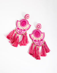 Bead Flat Circle Dip Earrings - link has visual effect only