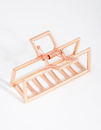 Rose Gold Metal Square Outline Claw - link has visual effect only