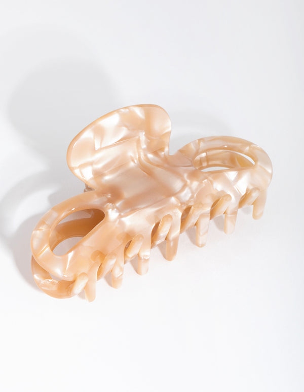 Acrylic Cream Bow Claw