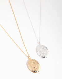 Mixed Metal Oval Centre Necklaces - link has visual effect only