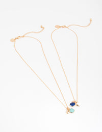 Gold & Blue Semi-Precious Jingle Necklace Pack - link has visual effect only