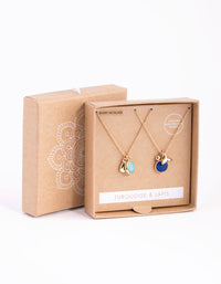 Gold & Blue Semi-Precious Jingle Necklace Pack - link has visual effect only